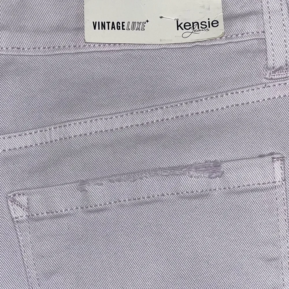 Kensie size 10/30 lilac denim slim fit with raw edge hem NWT - Picture 12 of 14